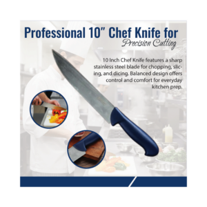 10 inch stainless steel chef knife with ergonomic handle