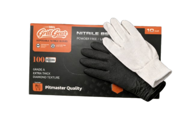 Heavy duty 10mil black nitrile BBQ gloves XL size