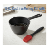 Cast iron melting pot with silicone BBQ brush for grilling