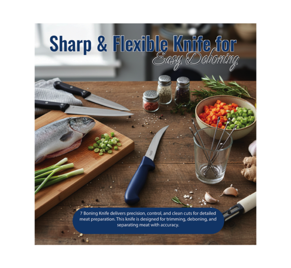 BBQ Grill Gear 7 inch boning knife stainless steel flexible blade