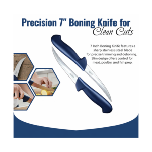 BBQ Grill Gear 7 inch boning knife stainless steel flexible blade