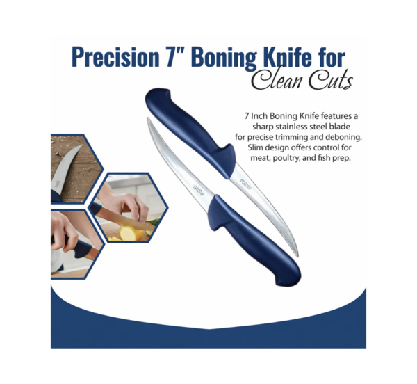 BBQ Grill Gear 7 inch boning knife stainless steel flexible blade