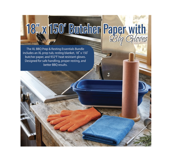 BBQ Grill Gear ultimate BBQ prep bundle with tub blanket butcher paper and gloves