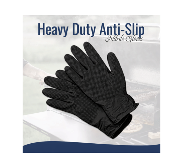 BBQ Grill Gear premium nitrile gloves for food handling and BBQ prep
