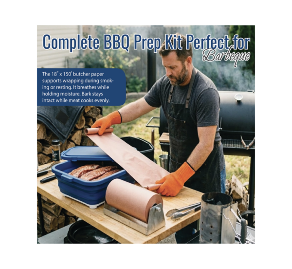 BBQ Grill Gear ultimate BBQ prep bundle with tub blanket butcher paper and gloves