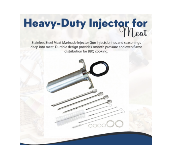 BBQ Grill Gear stainless steel meat injector marinade tool