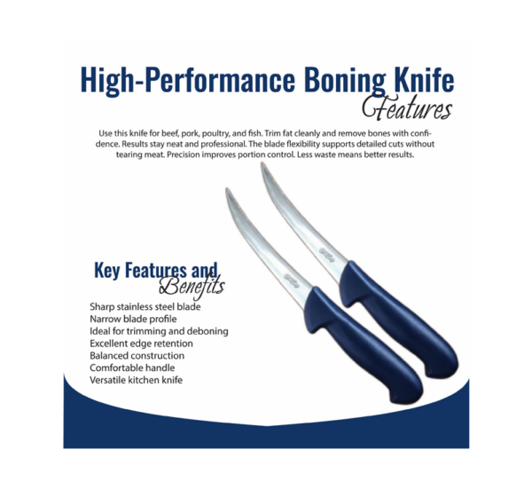 BBQ Grill Gear 7 inch boning knife stainless steel flexible blade