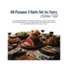 BBQ Grill Gear 3 piece knife set with boning chef and slicer knives