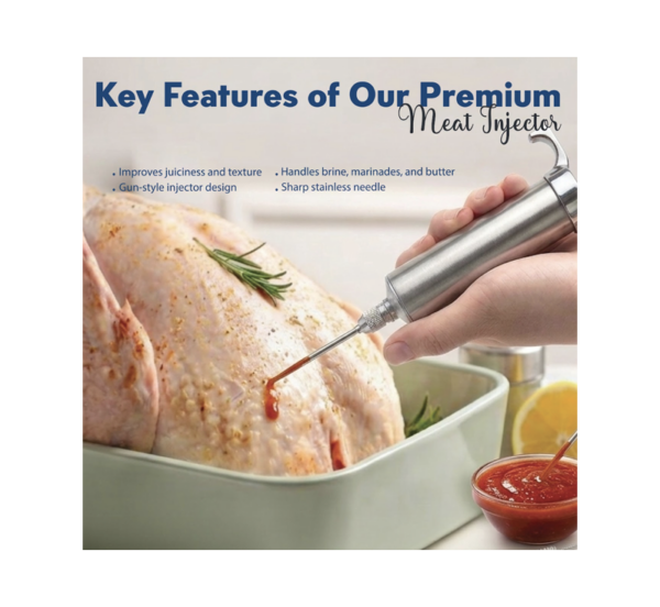 BBQ Grill Gear stainless steel meat injector marinade tool