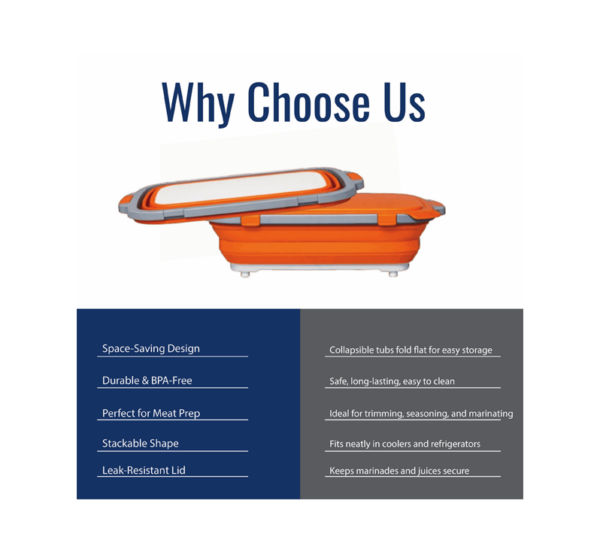 BBQ Grill Gear premium prep tubs for food prep and marinating