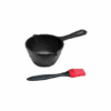 Cast iron melting pot with silicone BBQ brush for grilling