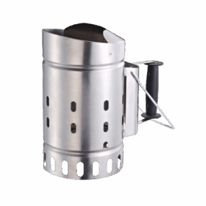 Heavy duty stainless steel BBQ chimney starter with handle