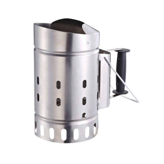 Heavy duty stainless steel BBQ chimney starter with handle
