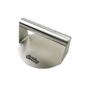 Grill Gear stainless steel smash burger press on griddle