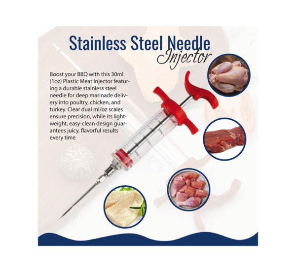 BBQ Grill Gear premium meat injector stainless steel marinade injector
