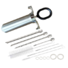 Stainless steel meat injector gun with trigger handle and needle