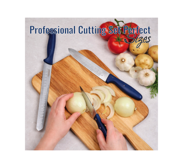 BBQ Grill Gear 3 piece knife set with boning chef and slicer knives