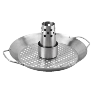 12 inch stainless steel round BBQ chicken roaster with beer can holder