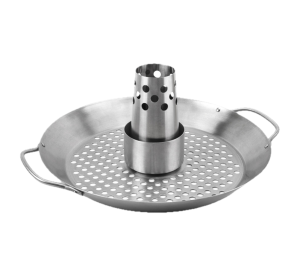 12 inch stainless steel round BBQ chicken roaster with beer can holder
