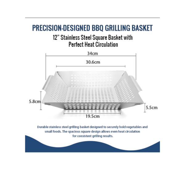 stainless steel BBQ vegetable grilling basket