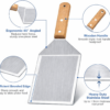 5 inch extra large stainless steel burger spatula with wooden handle