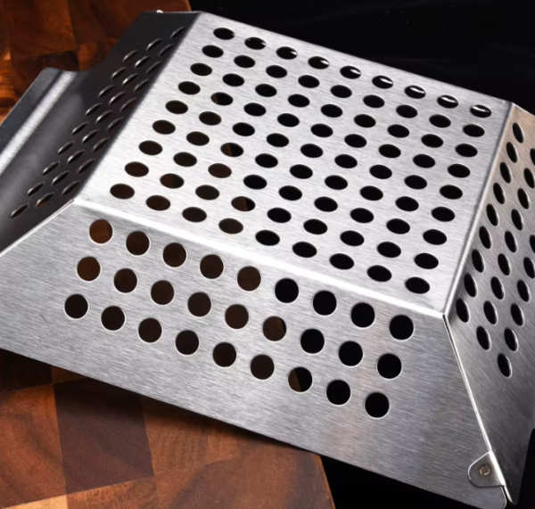 8 inch stainless steel BBQ vegetable grilling basket square design