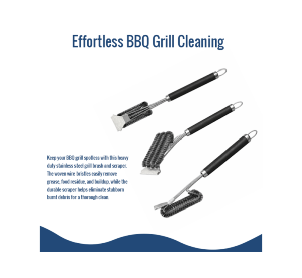 BBQ Grill Gear stainless steel grill brush with scraper 18 inch