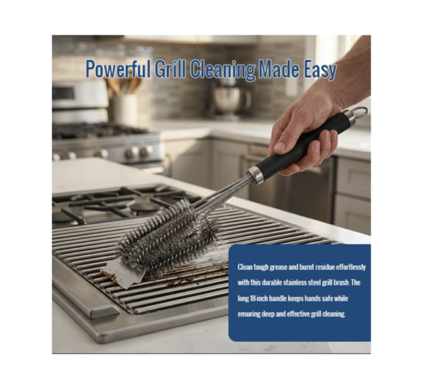 BBQ Grill Gear stainless steel grill brush with scraper 18 inch