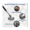 Stainless steel bristle free grill brush scraper for BBQ