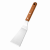 Stainless steel cooking spatula with wooden handle for grilling