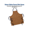 Unisex sleeveless cotton canvas apron with adjustable straps and large pockets