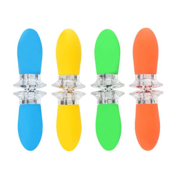 Four stainless steel corn and fruit needles with pointed tips