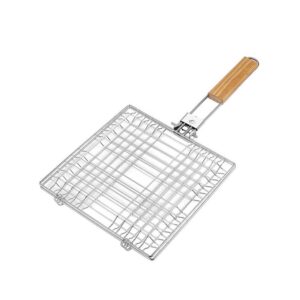 Foldable stainless steel barbecue rack for outdoor grilling