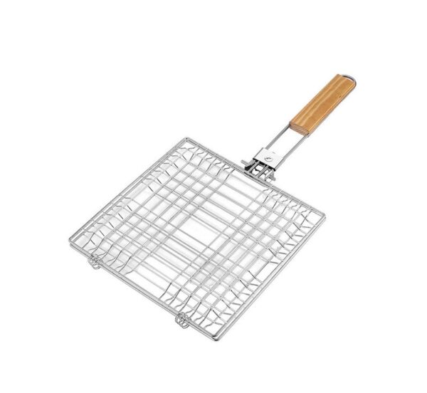 Foldable stainless steel barbecue rack for outdoor grilling