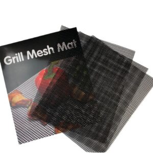 Non stick BBQ grill mesh mat on barbecue grill