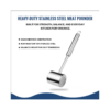 Zinc alloy meat tenderizer mallet with anti-skid handle