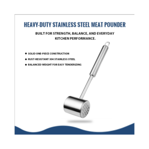 Zinc alloy meat tenderizer mallet with anti-skid handle