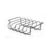 Large stainless steel rib rack holding multiple ribs upright
