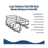 Large stainless steel rib rack holding multiple ribs upright