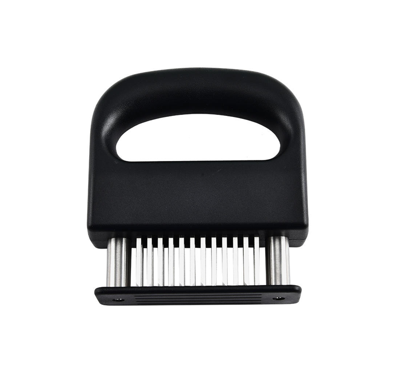 Meat tenderizer with 48 stainless steel needle blades and ergonomic handle