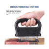 Meat tenderizer with 48 stainless steel needle blades and ergonomic handle