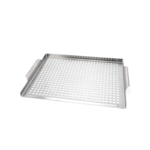 Rectangle stainless steel perforated pan for BBQ grilling