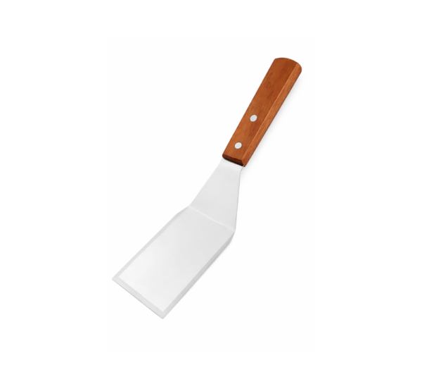 Stainless steel heat resistant three-sided frying spatula