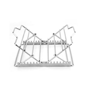 Large stainless steel broiling rack for grilling and smoking