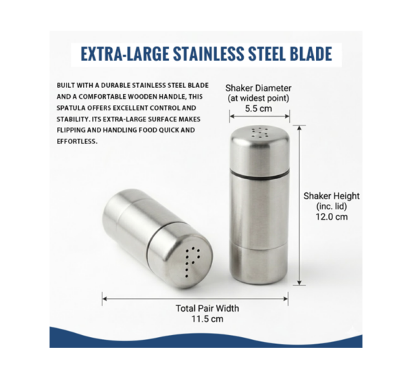 Stainless Steel Salt and Pepper Shaker set with polished finish