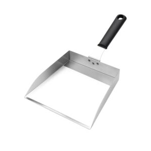 Stainless steel griddle spatula with non-slip plastic handle
