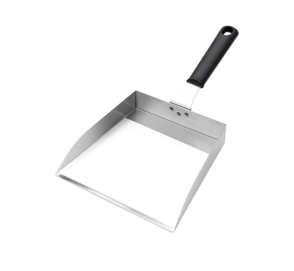 Stainless steel griddle spatula with non-slip plastic handle