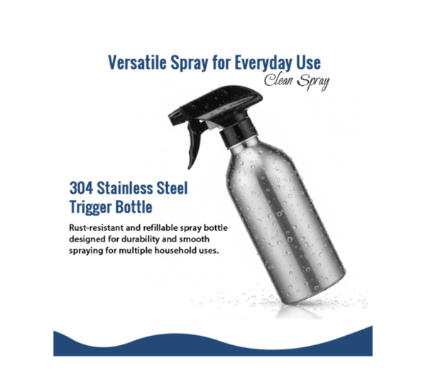 304 stainless steel trigger spray bottle with adjustable nozzle