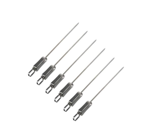 Stainless steel kabob skewers for grilling meat and vegetables