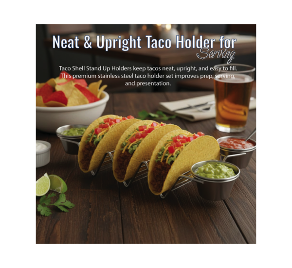 BBQ Grill Gear taco shell stand up holders holding multiple tacos